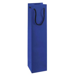 Bolsa de papel Azul Royal para 1 botella con cordel